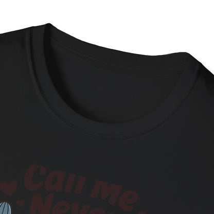 Sassy "Call Me Never" Ghost T-Shirt | Funny Anti-Valentine's Cowboy Ghost Tee | Trendy Western Desert Spooky Cute Apparel
