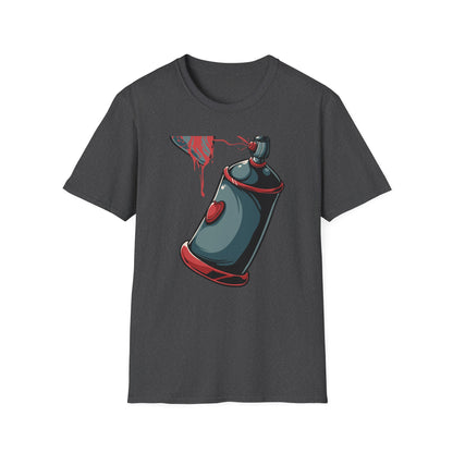 Expressive Graffiti Love T-Shirt | Spray Paint Heart Urban Art Tee | Bold Street Style Graphic for Artists