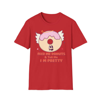 Sweet Angel Donut T-Shirt: 'Feed Me Donuts & Tell Me I'm Pretty' Funny Foodie Tee, Adorable Gift!