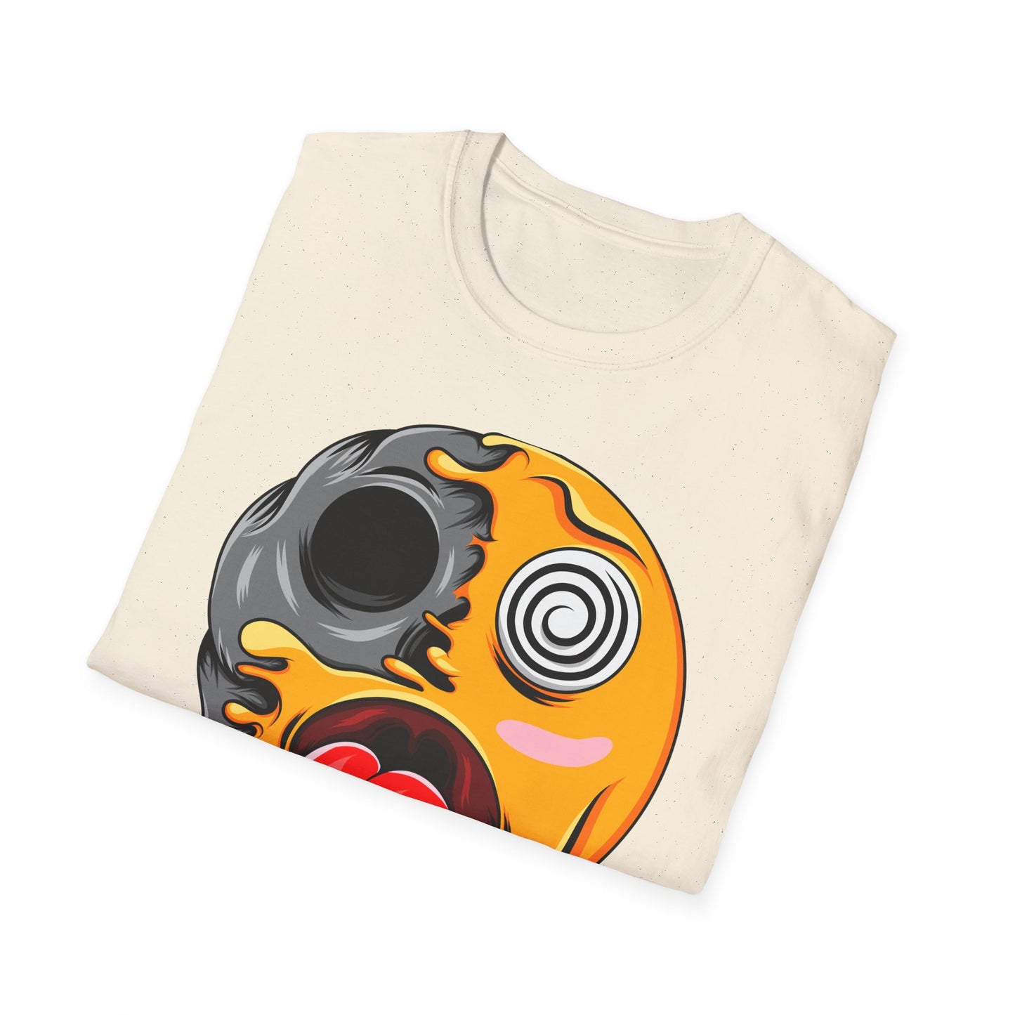 Trippy Melting Skull Emoji T-Shirt - Unique Psychedelic Graphic Tee | Cool Streetwear Statement Gift