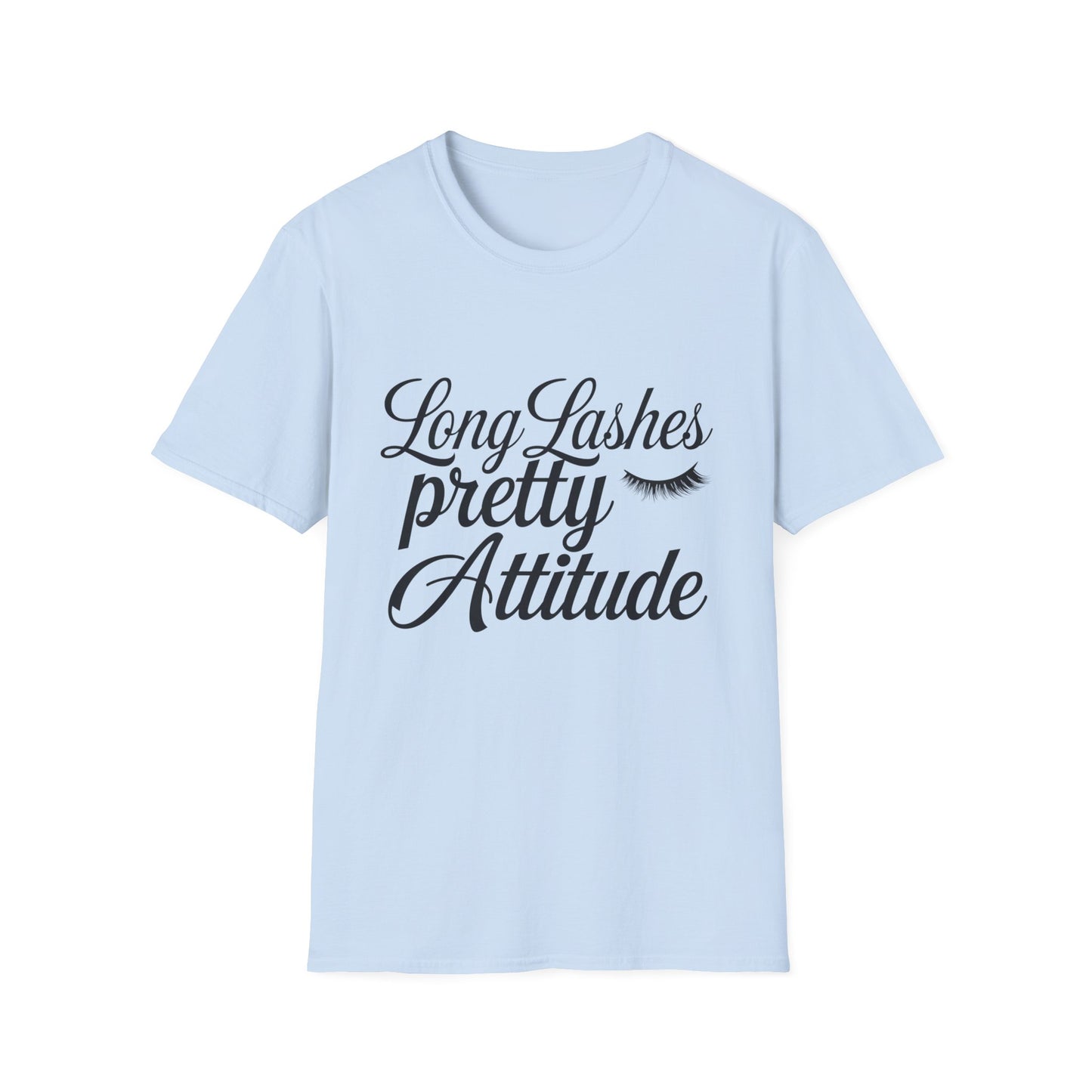 Long Lashes Pretty Attitude T-Shirt | Chic Makeup Lover Tee | Fierce & Fabulous Women's Beauty Statement Top