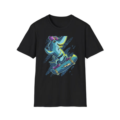 Epic Skater Shark T-Shirt | Rad Retro Skateboard Animal Graphic Tee | Cool Streetwear Apparel for Skate Lovers