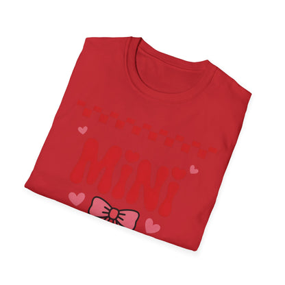Adorable "MINI" Hearts & Bow T-Shirt | Trendy Checkered Design for Cute Girls & Sweethearts | Perfect Gift Tee
