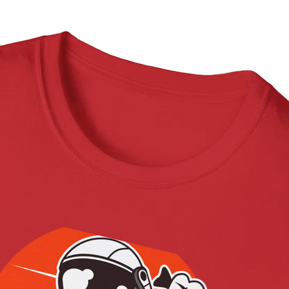 Epic Astronaut Skater T-Shirt: Cosmic Rebel with Cash & Gun | Unique Streetwear Space Outlaw Graphic Tee