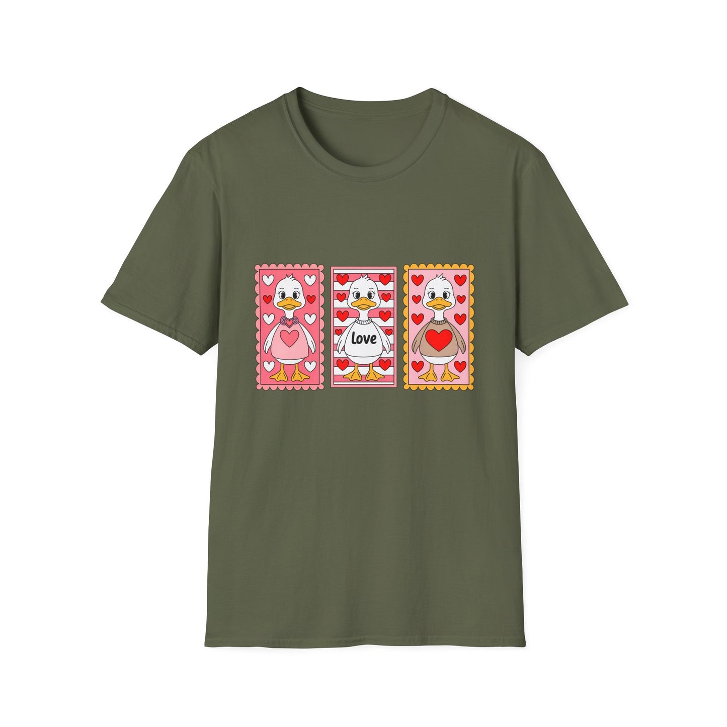 Charming Love Duck & Hearts T-Shirt | Adorable Valentine's Day Tee for Kids & Animal Lovers - Cute & Unique!
