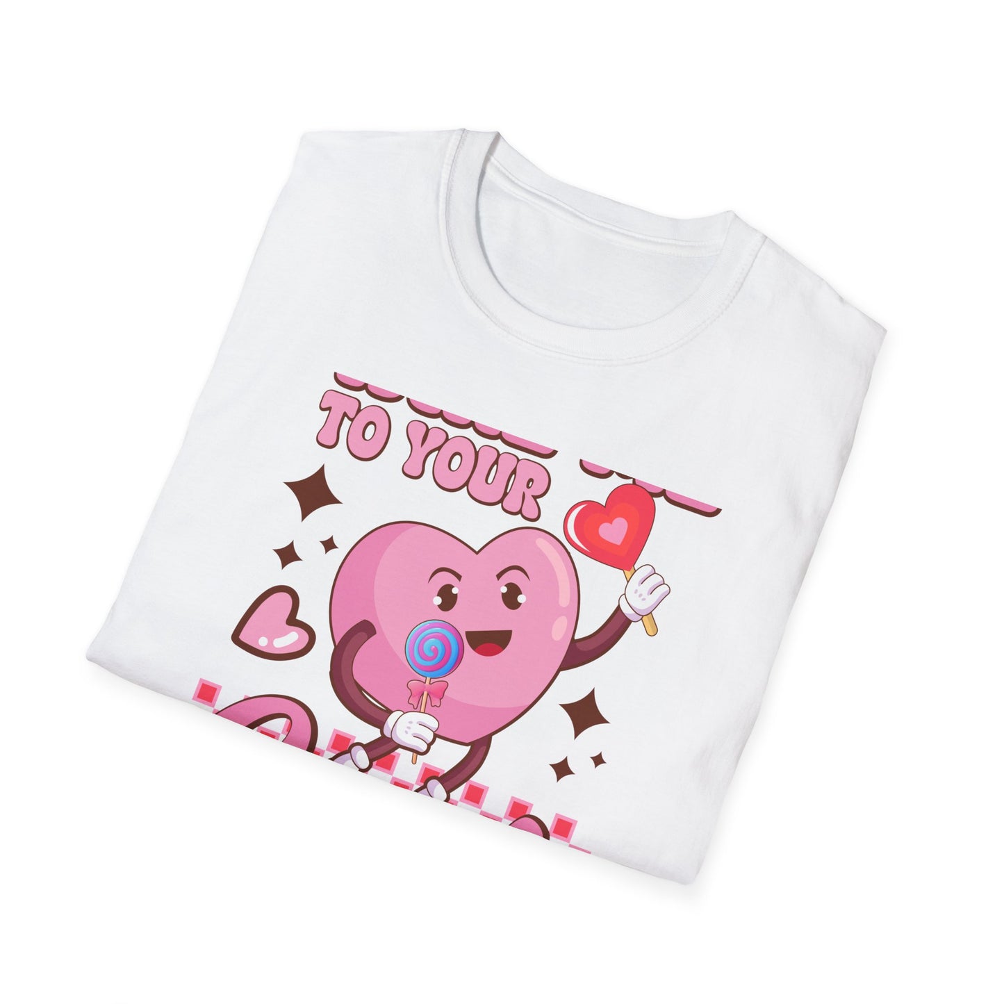 Sweet & Groovy 'Take Me To Your Candy Shop' T-Shirt | Adorable Retro Heart Lollipop Tee | Perfect Valentine's Day Gift for Candy Lovers