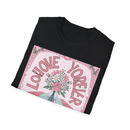 Charming "Love You Forever" Floral T-Shirt - Romantic Daisy & Rose Bouquet Tee for Sweet Hearts & Special Gifts