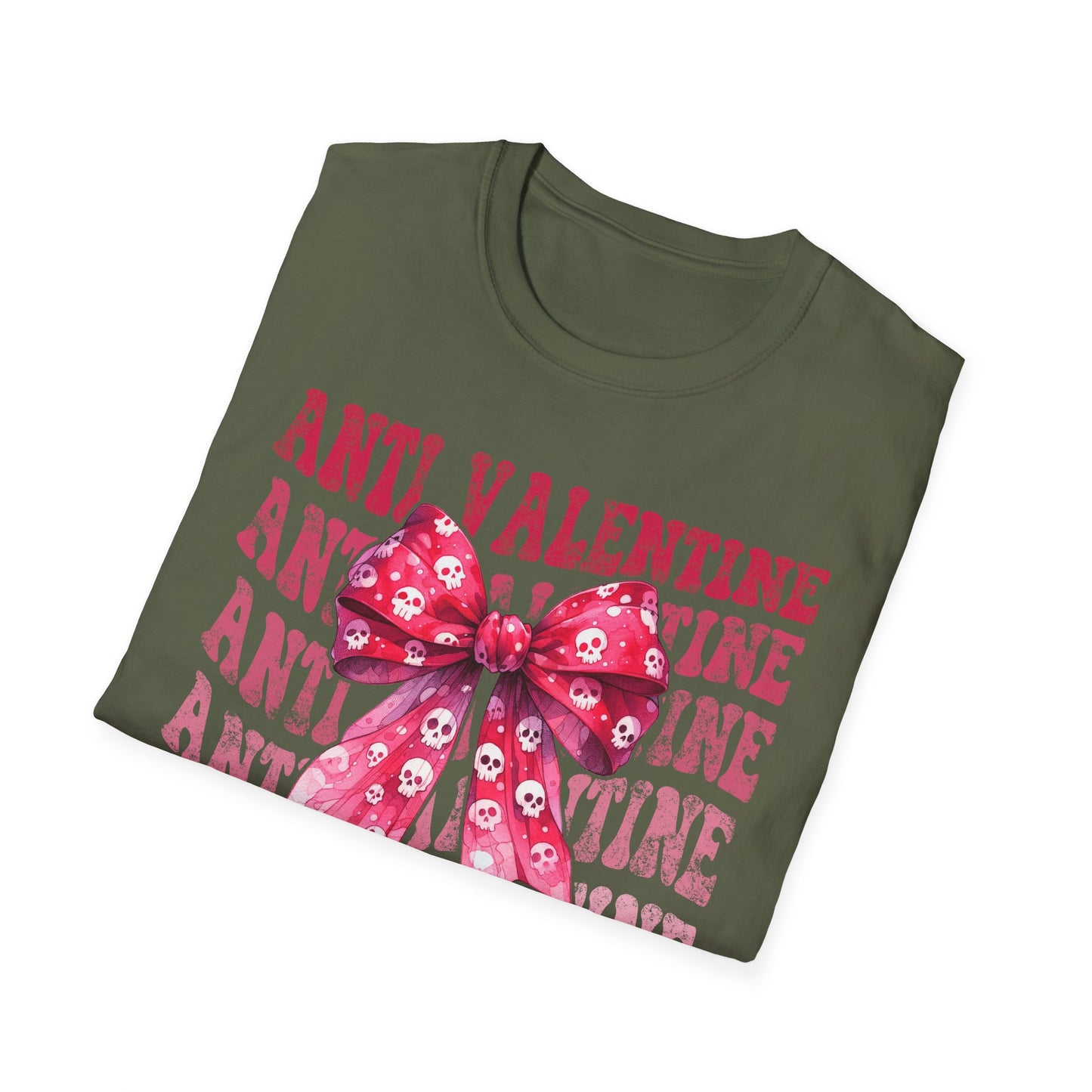 Sassy Anti Valentine's Club T-Shirt: Edgy Pink Skull Bow Tee | Unique Valentine's Day Rejection & Goth Aesthetic Statement Top