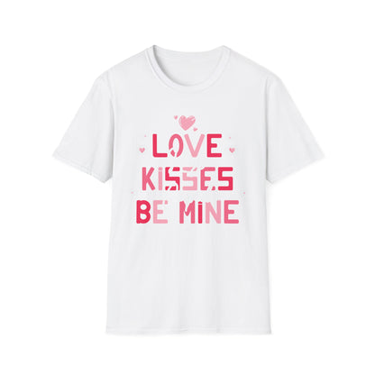 Adorable Valentine's Day T-Shirt: Love Kisses Be Mine | Romantic Cupid Heart Tee for Couples & Sweet Gifts
