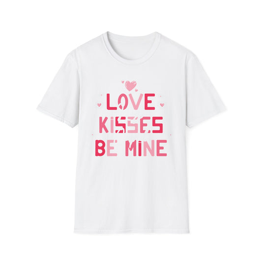 Adorable Valentine's Day T-Shirt: Love Kisses Be Mine | Romantic Cupid Heart Tee for Couples & Sweet Gifts