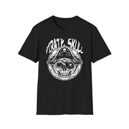 Epic Pirate Skull T-Shirt - Bold Eye Patch & Captain's Hat Design - Unique Skeleton Tee for Adventurers & Halloween