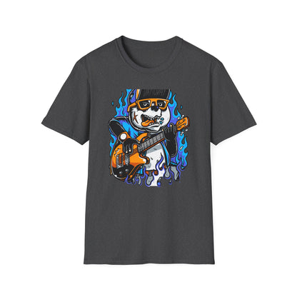 Epic Punk Rock Panda Guitar T-Shirt - Cool Musician Graphic Tee for Men & Women | Vibrant Streetwear Top