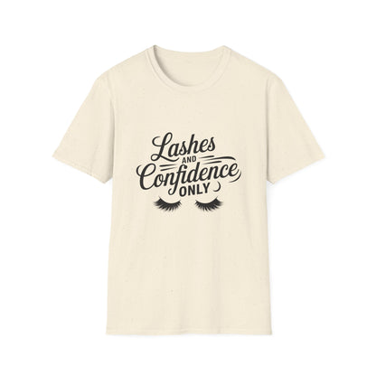 Empowering Lashes & Confidence T-Shirt | Chic Beauty Design Tee for Makeup Artists & Lash Techs