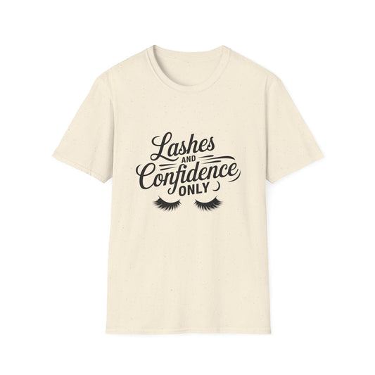 Empowering Lashes & Confidence T-Shirt | Chic Beauty Design Tee for Makeup Artists & Lash Techs