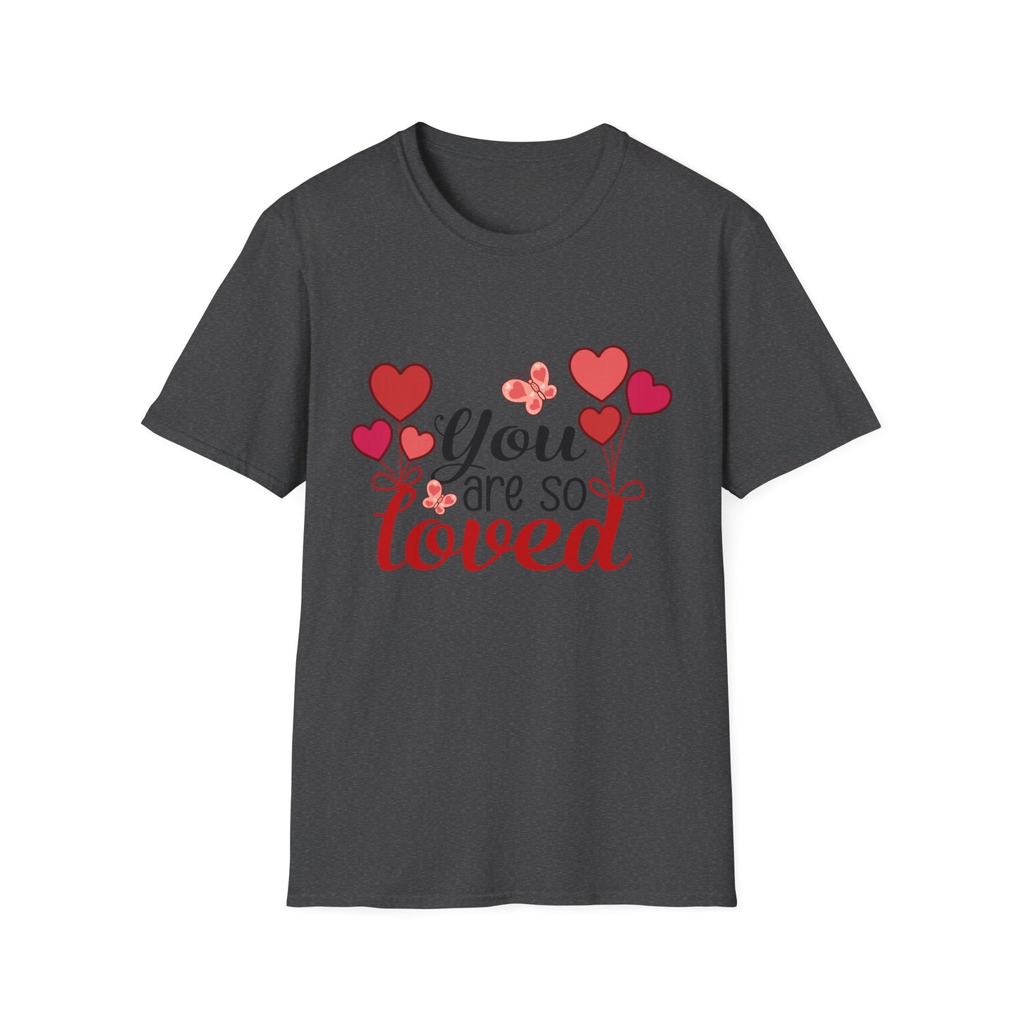 Romantic 'Love You' Heart Balloons & Butterflies T-Shirt - Sweet Valentine's Day & Anniversary Gift for Couples