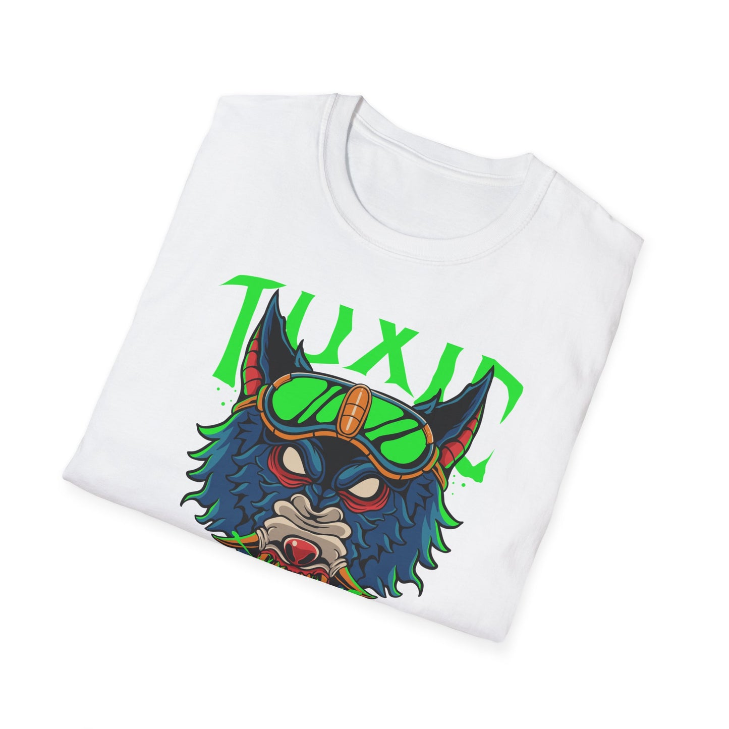 Vicious Toxic Wolf T-Shirt: Electrifying Rave Streetwear Tee with Neon Goggles – Unleash Your Edgy Style!