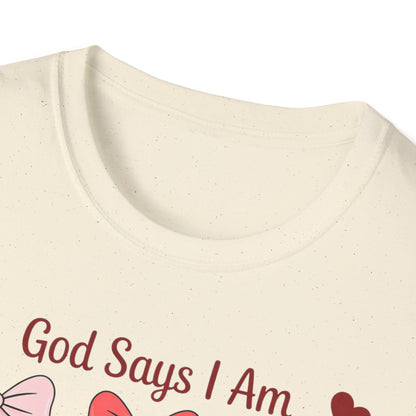 Inspiring God Says I Am T-Shirt for Women - Christian Affirmation Tee, Precious Unique Lovely Faith Gift, Divine Empowerment