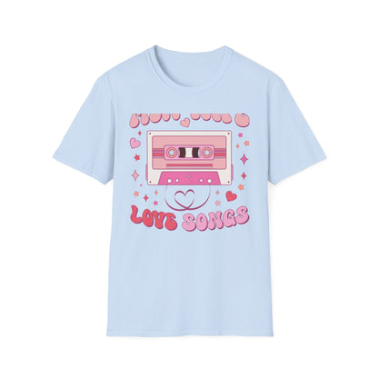 Groovy Mix Tape Love Songs T-Shirt | Retro Cassette Music Lover Tee | Sweet Vintage Valentine's Day Gift