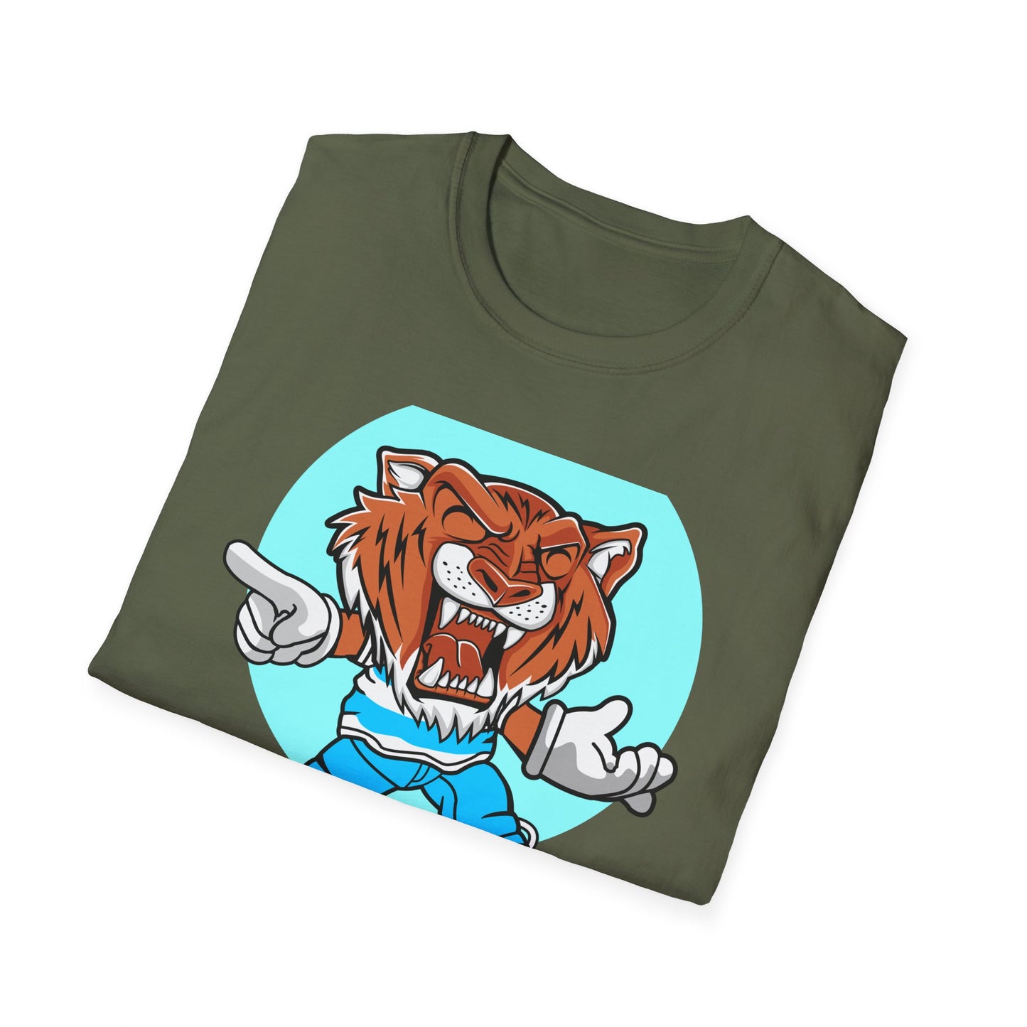 Rad Roaring Tiger Skateboard T-Shirt | Fierce Skater Mascot Graphic Tee for Extreme Style