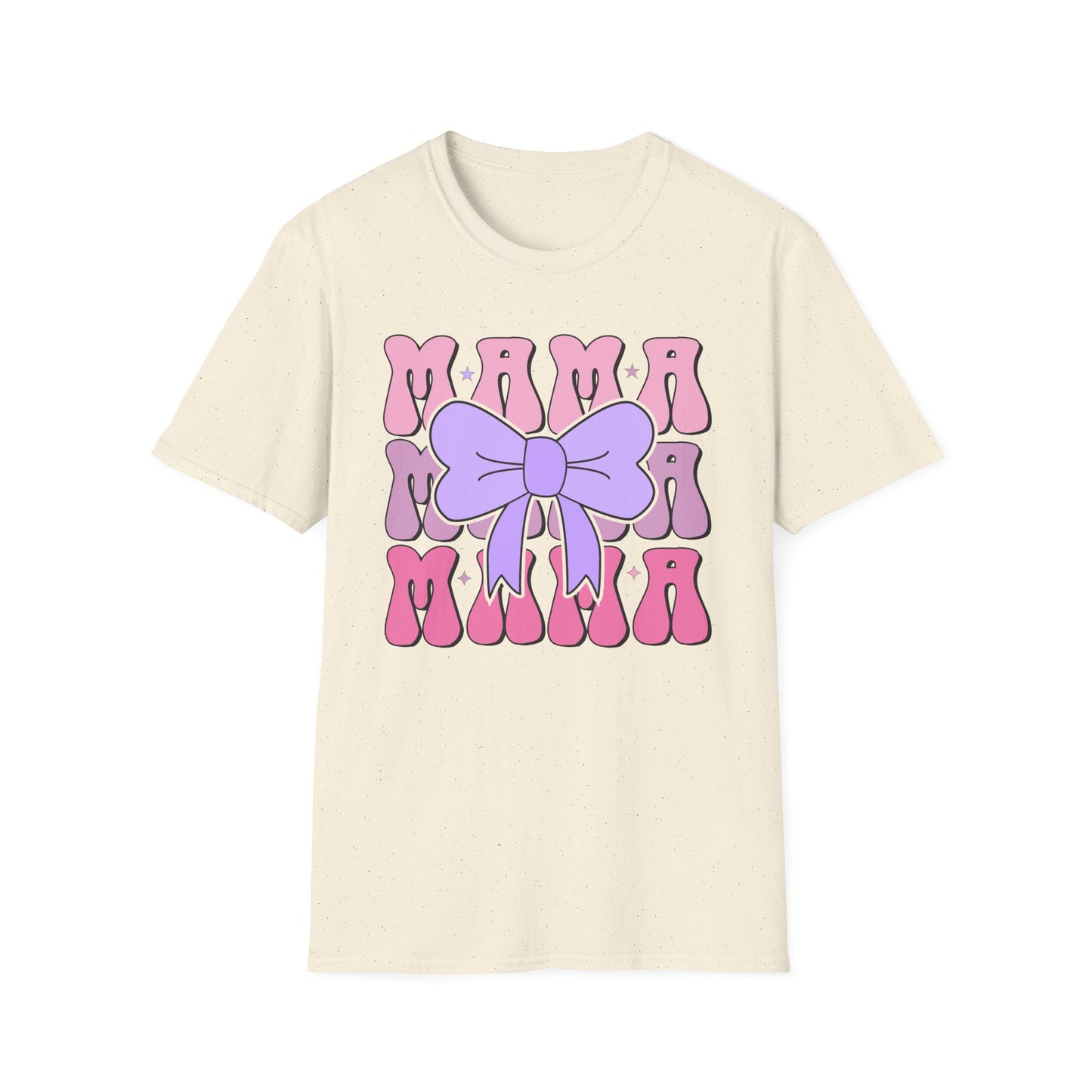 Trendy Groovy MAMA T-Shirt for Moms | Adorable Pink Purple Bow Tee | Perfect Mother's Day Gift for Her