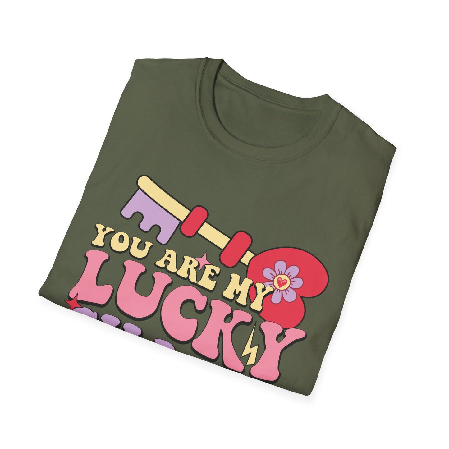 Adorable "You Are My Lucky Charm" Groovy T-Shirt | Sweet Valentine's Day & Romantic Couple's Gift Tee