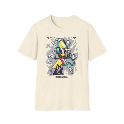 Epic Play Your Music Cool Banana T-Shirt | Retro Cartoon DJ Tee for Music Lovers | Vibrant & Unique Graphic Apparel