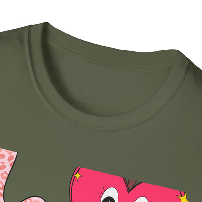 Groovy Leopard 'L' Back to School T-Shirt | Whimsical Reading Apple & Pencil Pals Tee | Fun Teacher Student Gift Idea