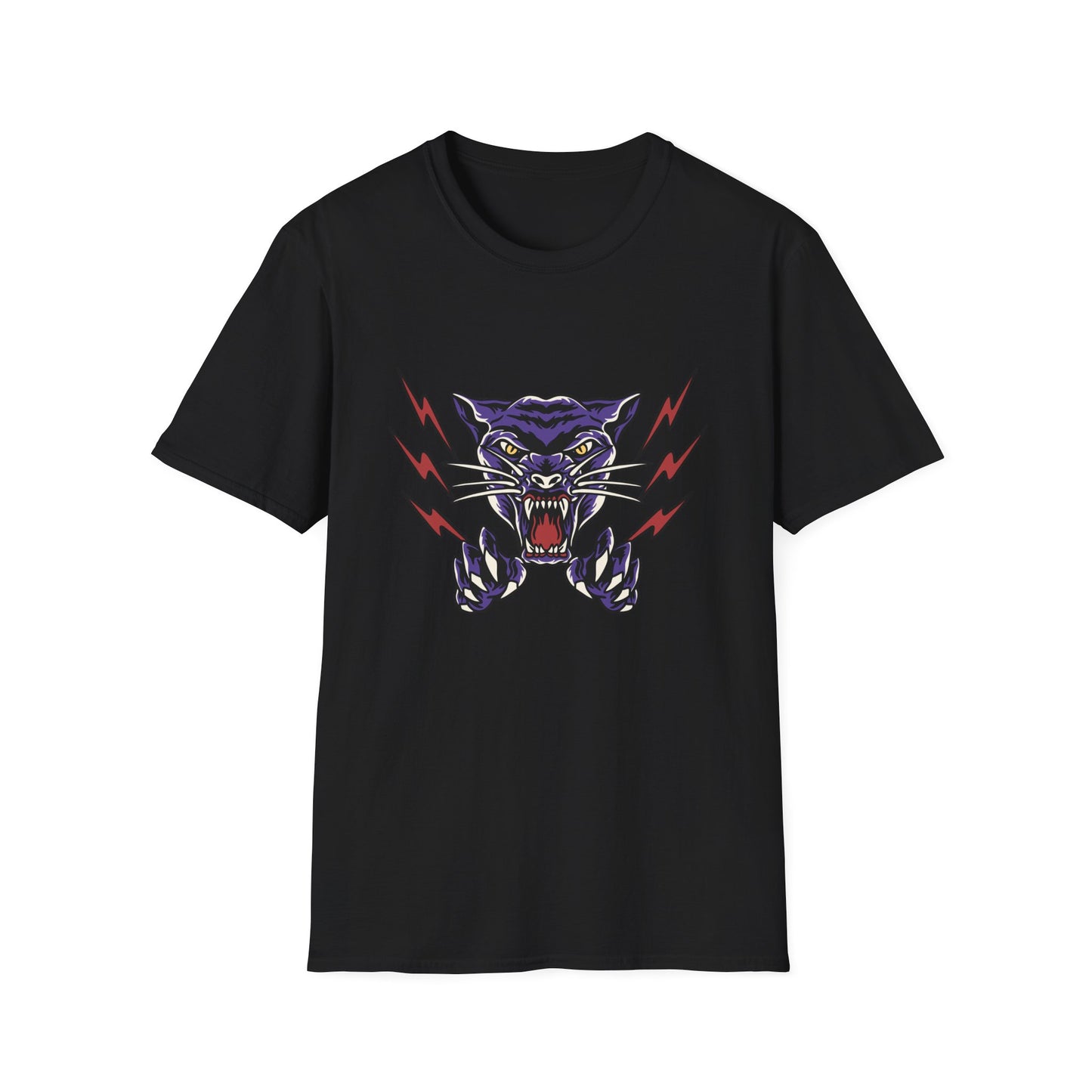 Fierce Purple Panther Lightning T-Shirt | Striking Wildcat Roar Graphic Tee for Edgy Style | Unleash Power!