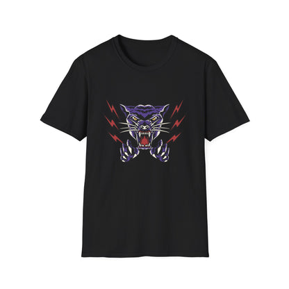 Fierce Purple Panther Lightning T-Shirt | Striking Wildcat Roar Graphic Tee for Edgy Style | Unleash Power!