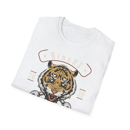 Fierce Biker For Life Roaring Tiger T-Shirt | Men's Motorcycle Club Tee with Wrenches | Bold Vintage Rider Apparel