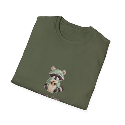 Irresistible Raccoon T-Shirt: "Snack Time is Mandatory" Funny Tee for Cookie & Animal Lovers – Cute Graphic Gift!