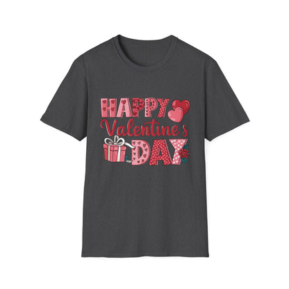 Charming Happy Valentine's Day T-Shirt | Sweet Hearts, Balloons & Rose Tee | Perfect Romantic Gift for Her