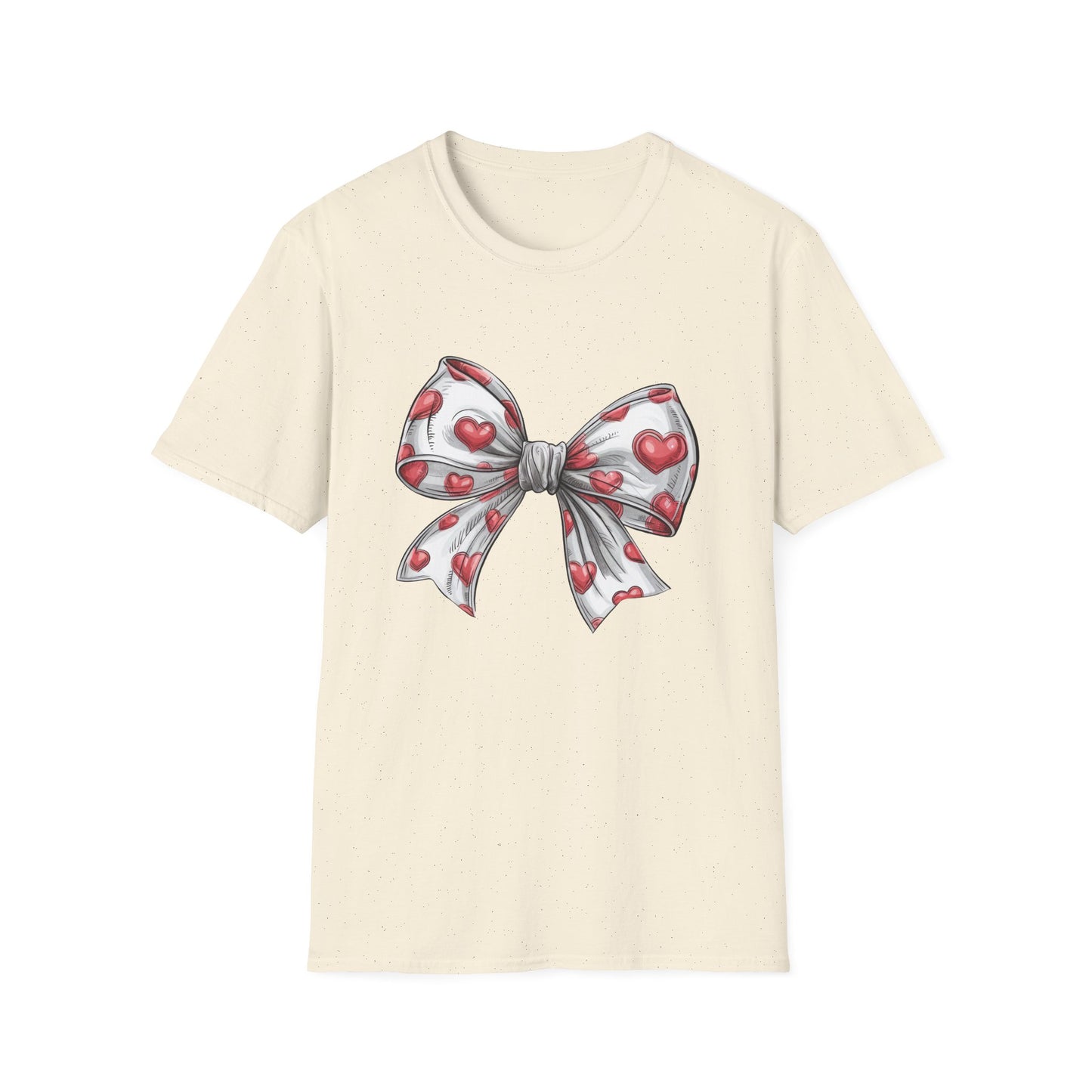 Charming Red Heart Bow T-Shirt - Sweet Valentine's Day & Love Graphic Tee for Women & Girls