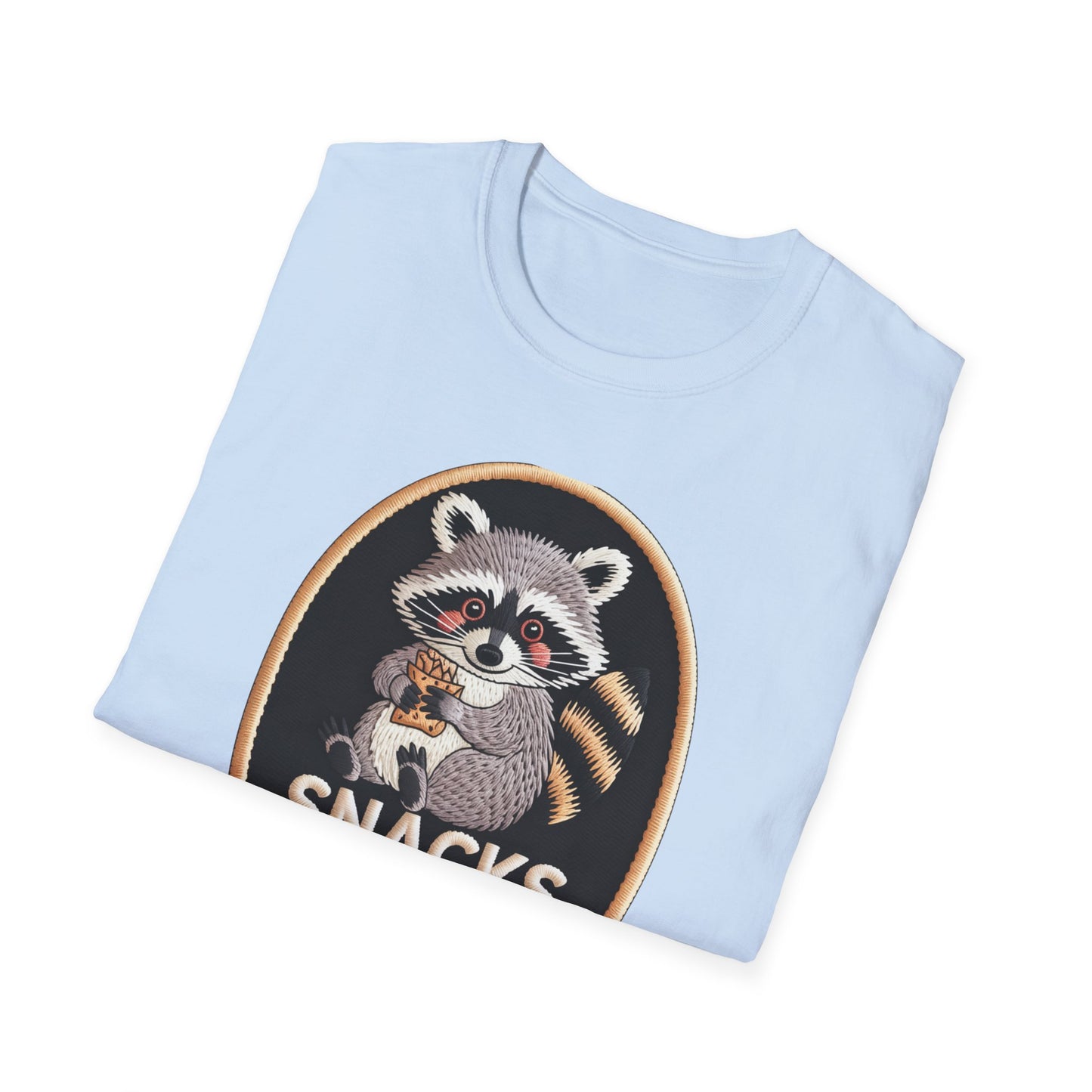 Irresistible Raccoon T-Shirt: "Snacks Before Tasks" Funny Animal Tee - Adorable Foodie Procrastination Gift