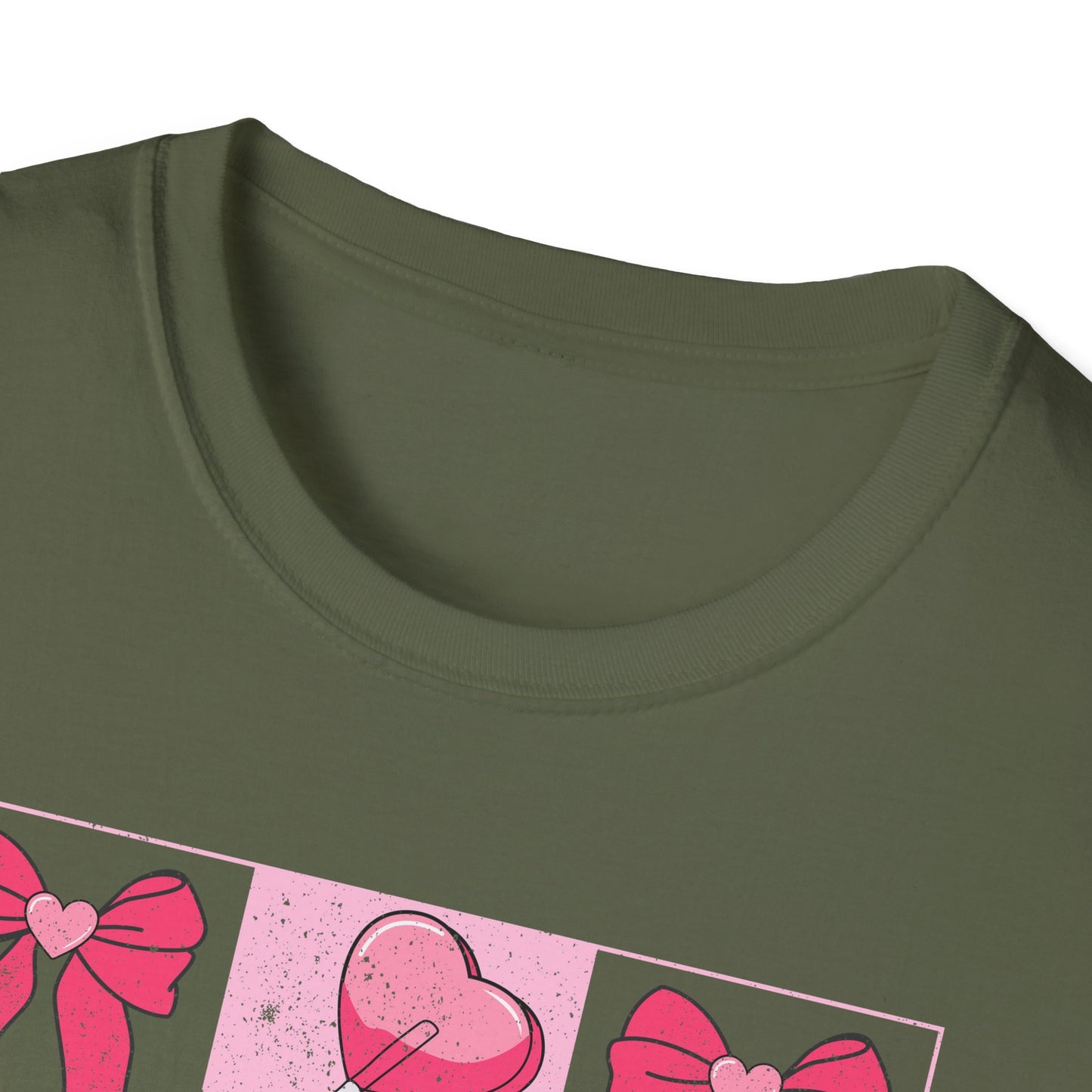 Distressed Pink Bows & Heart Lollipops T-Shirt | Sweet Grunge Love Core Aesthetic Tee for Women & Teens