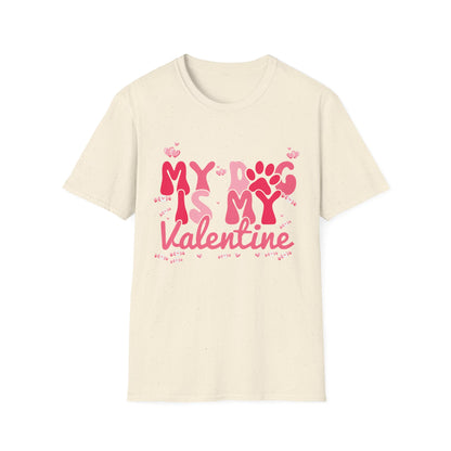 Adorable "My Dog Is My Valentine" T-Shirt | Sweet Paw Print Pet Lover's Tee | Heartfelt Valentine's Day Gift