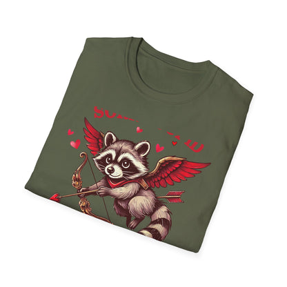 Hilarious Feral Raccoon Cupid T-Shirt | Anti-Valentine's Day Sarcastic Tee | Unique Funny Gift for Animal Lovers