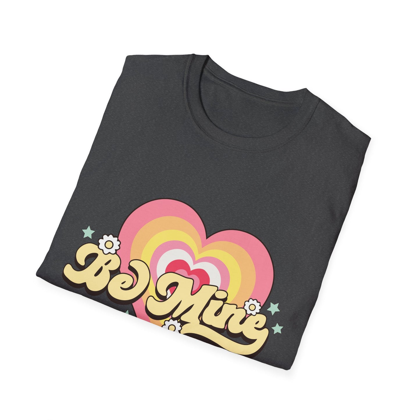 Groovy Be Mine Heart T-Shirt | Retro Pastel Valentine's Day Love Tee for Her | Adorable & Sweet Gift