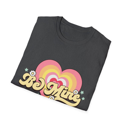 Groovy Be Mine Heart T-Shirt | Retro Pastel Valentine's Day Love Tee for Her | Adorable & Sweet Gift