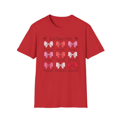 Inspiring God Says I Am T-Shirt for Women - Christian Affirmation Tee, Precious Unique Lovely Faith Gift, Divine Empowerment