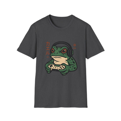 Dark Gamer Frog Headphones Graphic T-Shirt