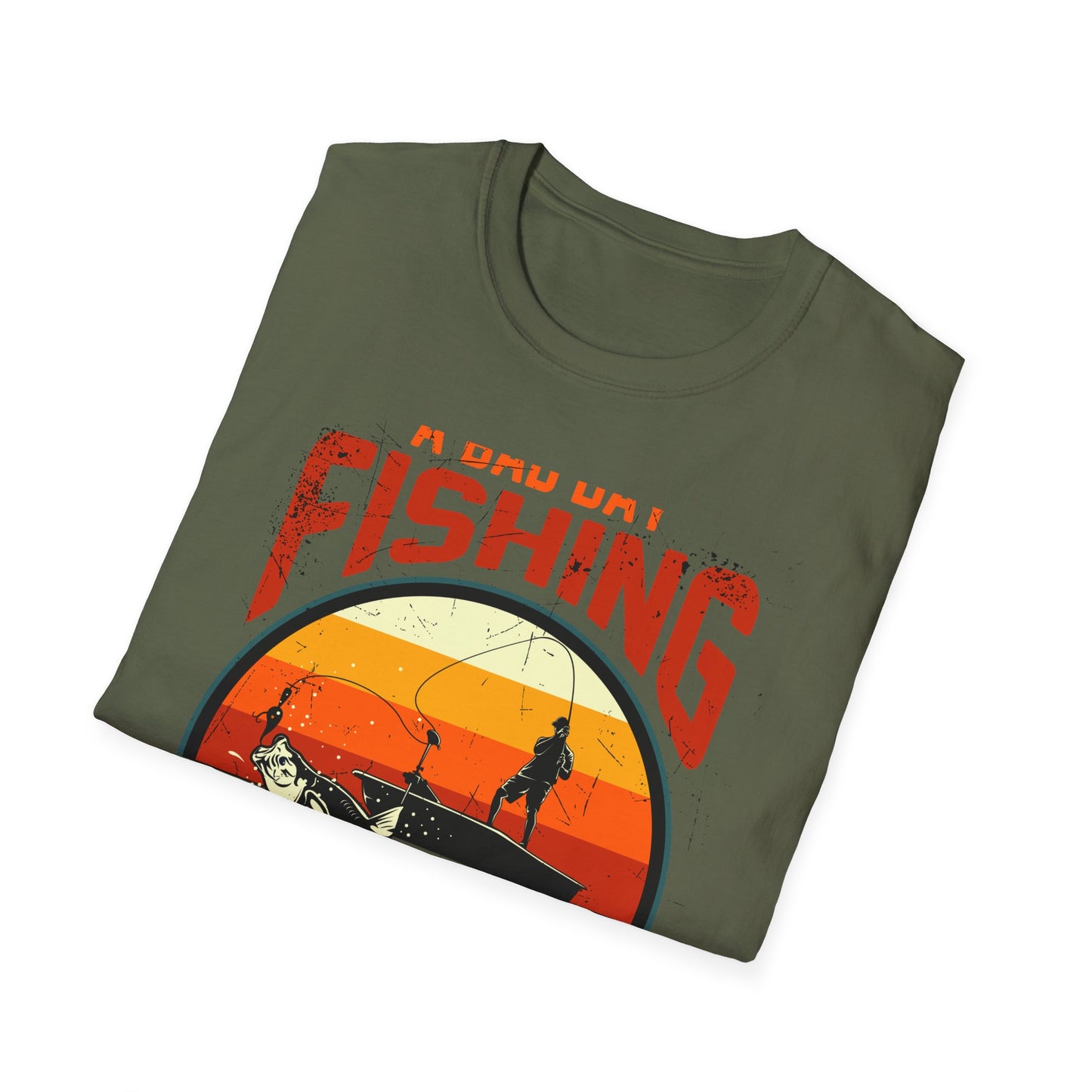 Hilarious "Bad Day Fishing" T-Shirt - Epic Angler Gift for Men & Women | Retro Sunset Bass Fishing Tee