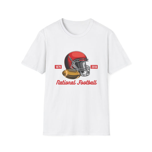 Classic National Football T-Shirt - Vintage Helmet & Ball Design - Essential Game Day Fan Gear | Ultimate Sports Lover Gift
