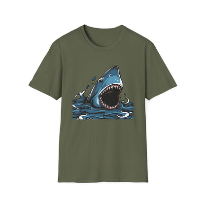 Fierce Great White Shark Attack T-Shirt | Epic Ocean Predator Tee for Marine Life Lovers | Bold & Dynamic Graphic Apparel