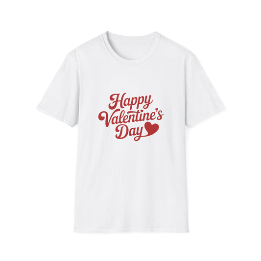 Happy Valentine's Day T-Shirt | Romantic Heart Script Love Tee | Sweet Gift for Couples | Expressive Celebration Apparel