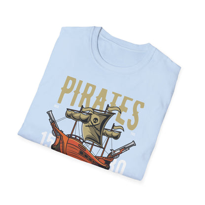 Bold Pirate Ship & Treasure T-Shirt | Work Like A Captain Play Like A Pirate Tee | Epic Adventure Lover Gift
