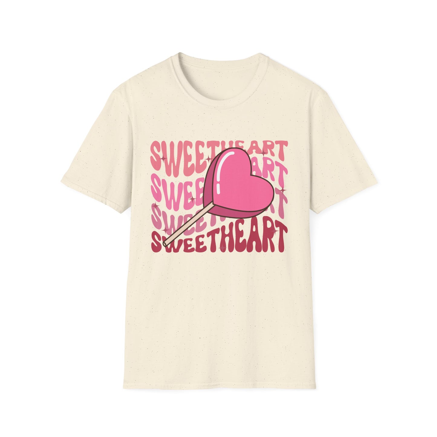 Charming Sweetheart Heart Lollipop T-Shirt - Groovy Retro Valentine's Day Gift for Her!