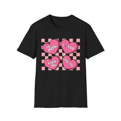 Charming Retro Valentine's Day T-Shirt | Sweet Conversation Hearts Love Tee | Adorable Be Mine Couple Gift