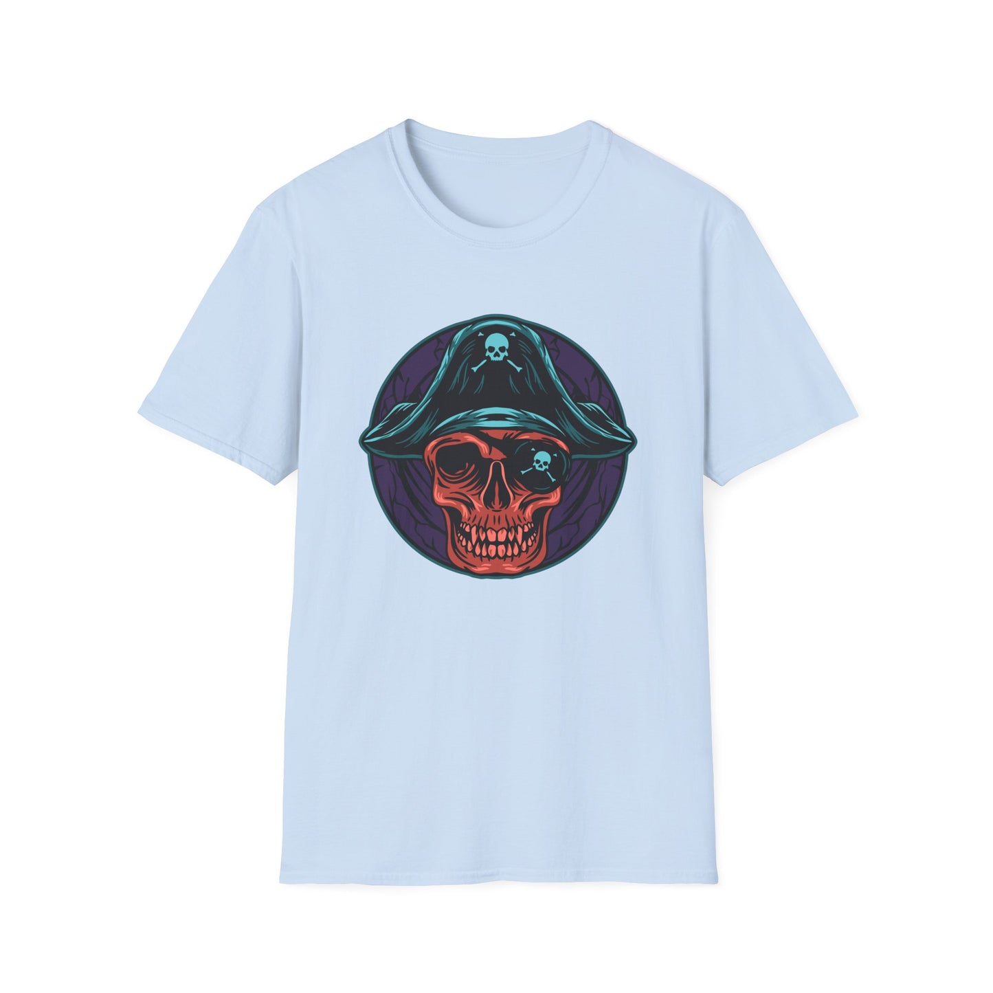 Epic Pirate Skull T-Shirt | Bold Tricorn Hat & Eye Patch Graphic Tee | Unique Adventure Apparel for Pirate Fans