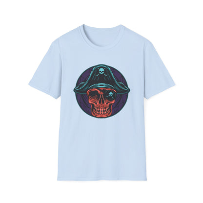 Epic Pirate Skull T-Shirt | Bold Tricorn Hat & Eye Patch Graphic Tee | Unique Adventure Apparel for Pirate Fans